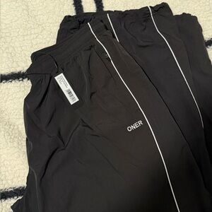 Oner Active Black Straight Leg Track Bottoms